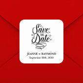 Romantische Kalligrafie Bruiloft Custom Save the D Vierkante Sticker