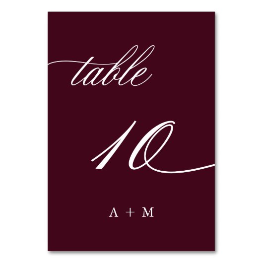 Romantische kalligrafie bruiloft nummer 10, Bourgo Kaart (Voorkant)