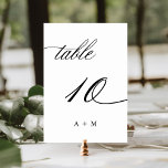 Romantische kalligrafie bruiloft nummer 10, kaart<br><div class="desc">Tabel 10. Controleer alle beschikbare nummers. | Romantisch en elegant swirly kalligrafie trouwtafel nummer met monogrammen. Voor meer geavanceerde aanpassing van dit ontwerp,  klikt u op de BLUE DESIGN TOOL BUTTON hierboven!</div>