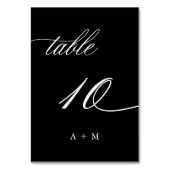 Romantische kalligrafie bruiloft nummer 10, zwart kaart (Achterkant)