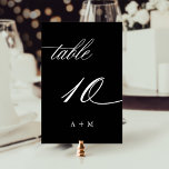 Romantische kalligrafie bruiloft nummer 10, zwart kaart<br><div class="desc">Tabel 10. Controleer alle beschikbare nummers. | Romantisch en elegant swirly kalligrafie trouwtafel nummer met monogrammen. Voor meer geavanceerde aanpassing van dit ontwerp,  klikt u op de BLUE DESIGN TOOL BUTTON hierboven!</div>