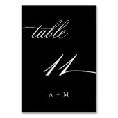 Romantische kalligrafie bruiloft nummer 11, zwart kaart (Voorkant)