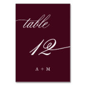 Romantische kalligrafie bruiloft nummer 12, Bourgo Kaart (Achterkant)