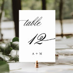 Romantische kalligrafie bruiloft nummer 12, kaart<br><div class="desc">Tabel 12. Controleer alle beschikbare nummers. | Romantisch en elegant swirly kalligrafie trouwtafel nummer met monogrammen. Voor meer geavanceerde aanpassing van dit ontwerp,  klikt u op de BLUE DESIGN TOOL BUTTON hierboven!</div>