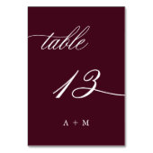 Romantische kalligrafie bruiloft nummer 13, Bourgo Kaart (Achterkant)