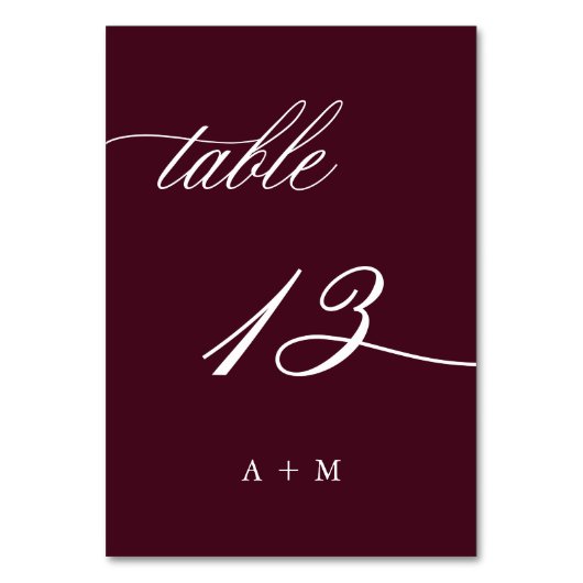 Romantische kalligrafie bruiloft nummer 13, Bourgo Kaart (Achterkant)