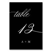 Romantische kalligrafie bruiloft nummer 13, zwart kaart (Voorkant)