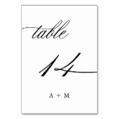 Romantische kalligrafie bruiloft nummer 14, kaart (Achterkant)