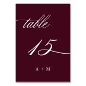 Romantische kalligrafie bruiloft nummer 15, Bourgo Kaart (Achterkant)