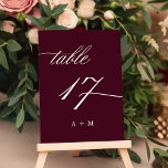 Romantische kalligrafie bruiloft nummer 17, Bourgo Kaart<br><div class="desc">Tabel 17. Controleer alle beschikbare nummers. | Romantisch en elegant swirly kalligrafie trouwtafel nummer met monogrammen. Voor meer geavanceerde aanpassing van dit ontwerp,  klikt u op de BLUE DESIGN TOOL BUTTON hierboven!</div>