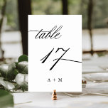 Romantische kalligrafie bruiloft nummer 17, kaart<br><div class="desc">Tabel 17. Controleer alle beschikbare nummers. | Romantisch en elegant swirly kalligrafie trouwtafel nummer met monogrammen. Voor meer geavanceerde aanpassing van dit ontwerp,  klikt u op de BLUE DESIGN TOOL BUTTON hierboven!</div>