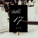 Romantische kalligrafie bruiloft nummer 17, zwart kaart<br><div class="desc">Tabel 17. Controleer alle beschikbare nummers. | Romantisch en elegant swirly kalligrafie trouwtafel nummer met monogrammen. Voor meer geavanceerde aanpassing van dit ontwerp,  klikt u op de BLUE DESIGN TOOL BUTTON hierboven!</div>