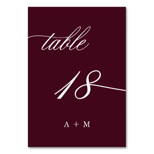 Romantische kalligrafie bruiloft nummer 18, Bourgo Kaart (Achterkant)