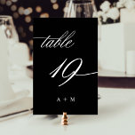 Romantische kalligrafie bruiloft nummer 19, zwart kaart<br><div class="desc">Tabel 19. Controleer alle beschikbare nummers. | Romantisch en elegant swirly kalligrafie trouwtafel nummer met monogrammen. Voor meer geavanceerde aanpassing van dit ontwerp,  klikt u op de BLUE DESIGN TOOL BUTTON hierboven!</div>