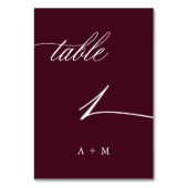 Romantische kalligrafie bruiloft nummer 1, Bourgon Kaart (Voorkant)