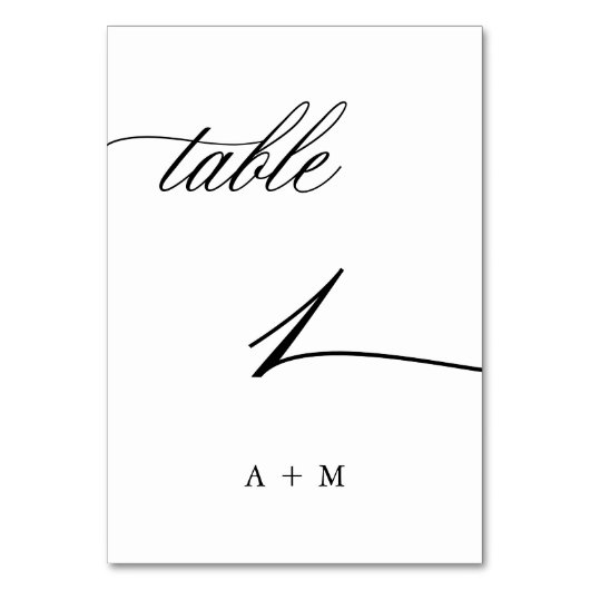 Romantische kalligrafie bruiloft nummer 1, kaart (Achterkant)