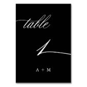 Romantische kalligrafie bruiloft nummer 1, zwart kaart (Voorkant)