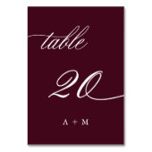 Romantische kalligrafie bruiloft nummer 20, Bourgo Kaart (Achterkant)