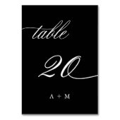 Romantische kalligrafie bruiloft nummer 20, zwart kaart (Achterkant)