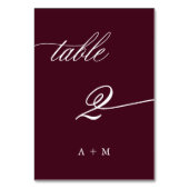 Romantische kalligrafie bruiloft nummer 2, Bourgon Kaart (Achterkant)