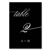 Romantische kalligrafie bruiloft nummer 2, zwart kaart (Achterkant)