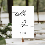 Romantische kalligrafie bruiloft nummer 3, kaart<br><div class="desc">Tabel 3. Controleer alle beschikbare nummers. | Romantisch en elegant swirly kalligrafie bruiloft tafel nummer. Voor meer geavanceerde aanpassing van dit ontwerp,  klikt u op de BLUE DESIGN TOOL BUTTON hierboven!</div>