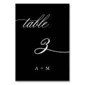 Romantische kalligrafie bruiloft nummer 3, zwart kaart (Voorkant)