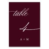 Romantische kalligrafie bruiloft nummer 4, Bourgon Kaart (Achterkant)