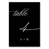 Romantische kalligrafie bruiloft nummer 4, zwart kaart (Achterkant)