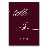 Romantische kalligrafie bruiloft nummer 5, Bourgon Kaart (Achterkant)