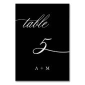 Romantische kalligrafie bruiloft nummer 5, zwart kaart (Voorkant)