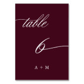 Romantische kalligrafie bruiloft nummer 6, Bourgon Kaart (Voorkant)