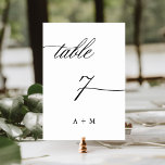 Romantische kalligrafie bruiloft nummer 7, kaart<br><div class="desc">Tabel 7. Controleer alle beschikbare nummers. | Romantisch en elegant swirly kalligrafie trouwtafel nummer met monogrammen. Voor meer geavanceerde aanpassing van dit ontwerp,  klikt u op de BLUE DESIGN TOOL BUTTON hierboven!</div>