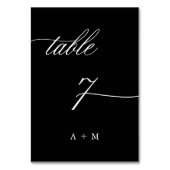 Romantische kalligrafie bruiloft nummer 7, zwart kaart (Voorkant)