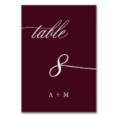 Romantische kalligrafie bruiloft nummer 8, Bourgon Kaart (Voorkant)