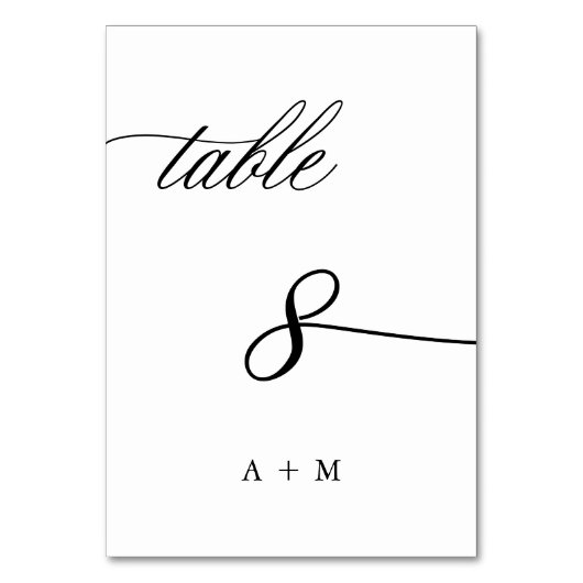 Romantische kalligrafie bruiloft nummer 8, kaart (Achterkant)