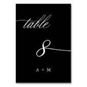 Romantische kalligrafie bruiloft nummer 8, zwart kaart (Voorkant)