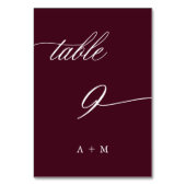 Romantische kalligrafie bruiloft nummer 9, Bourgon Kaart (Voorkant)