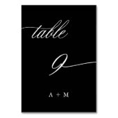 Romantische kalligrafie bruiloft nummer 9, zwart kaart (Voorkant)