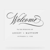 Romantische kalligrafie bruiloft welkom Frosted Acryl Bord (Voorkant)