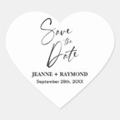 Romantische Kalligrafie Custom Wedding Save the Da Hart Sticker (Voorkant)