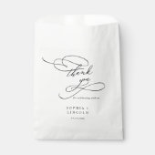 Romantische kalligrafie Dank u bruiloft Bedankzakje (Voorkant)