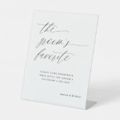 Romantische kalligrafie De favoriete bruiloft van  Reclamebord Met Voetstuk (Voorkant)