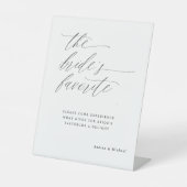 Romantische kalligrafie De favoriete bruiloft van  Reclamebord Met Voetstuk (Voorkant)