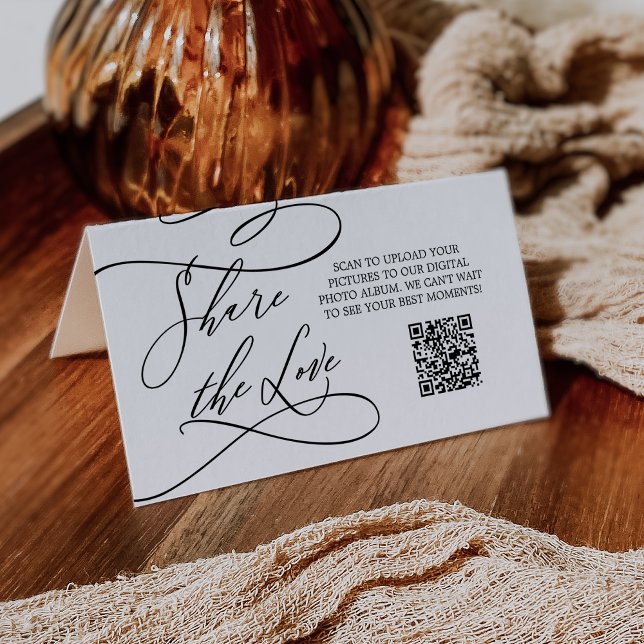 Romantische Kalligrafie Deel de Love Table Kaart (Creator heeft geüpload)