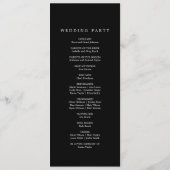 Romantische kalligrafie | Donker Zwart Monogram Br Programmakaart (Achterkant)