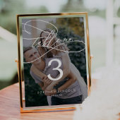 Romantische Kalligrafie Donkere Foto 5x7" Tafelnum Kaart