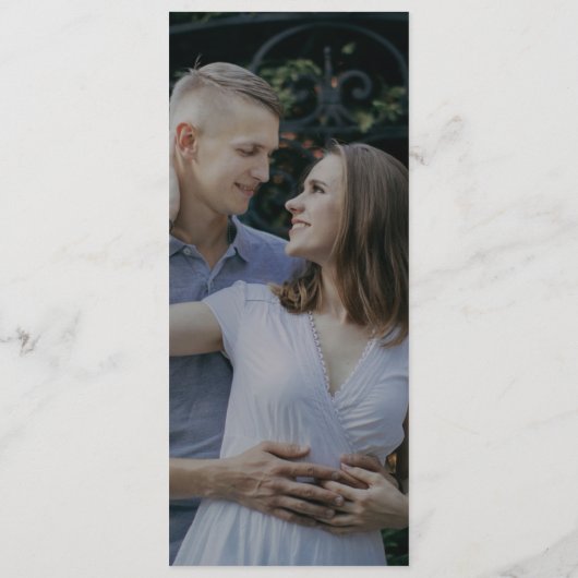 Romantische kalligrafie donkere foto bruiloft dine menu (Achterkant)