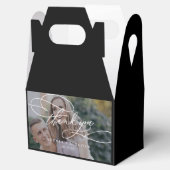 Romantische kalligrafie donkere foto dank u bruilo bedankdoosjes (Geopend)