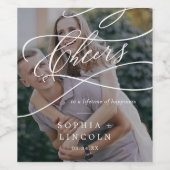 Romantische kalligrafie donkere foto overlay bruil wijn etiket (Enkel label)